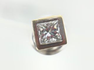 Pendientes Oro Blanco 18K Diamante Princesa