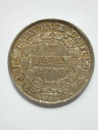 Moneda de plata 1 Boliviano 1872