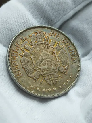 Moneda de plata 1 Boliviano 1872