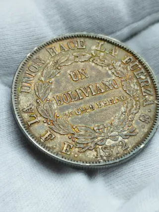 Moneda de plata 1 Boliviano 1872