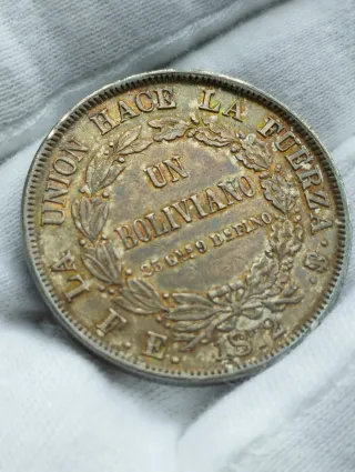 Moneda de plata 1 Boliviano 1872
