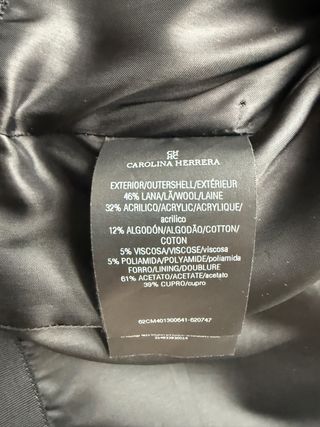 Chaqueta Carolina Herrera Negra