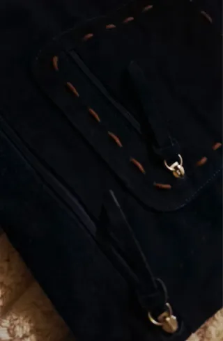 Borsa Tracolla Camoscio Blu Marino