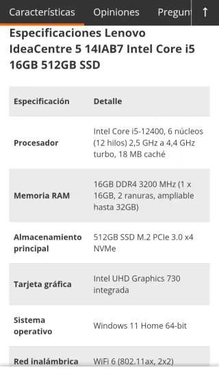 Lenovo IdeaCentre 5 14IAB7 PC escritorio nuevo