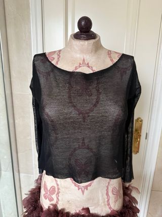 T.ba Top Tul Negro Talla Única