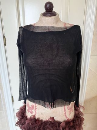 T.ba Top Tul Negro Talla Única