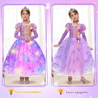 Herenear Disfraz Rapunzel Niña, Vestido Princesa L