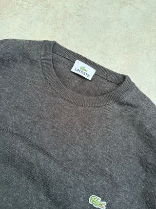 Jersey Lacoste Negro Logo Bordado Años 2000