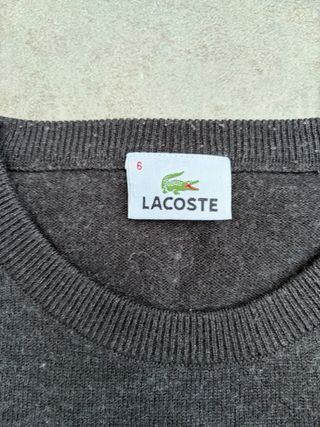 Jersey Lacoste Negro Logo Bordado Años 2000