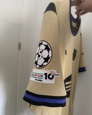 Camiseta FC Barcelona Beige Negra