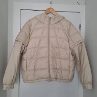 Parka acolchada mujer beige