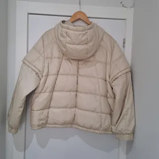 Parka acolchada mujer beige