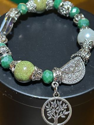 Bracciale Acciaio Perle Ceramica Vetro