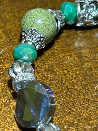 Bracciale Acciaio Perle Ceramica Vetro