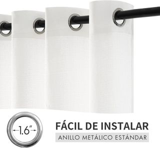 MIULEE Cortinas Translucidas Poliéster Lino con Oj