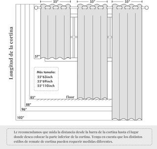 MIULEE Cortinas Translucidas Poliéster Lino con Oj