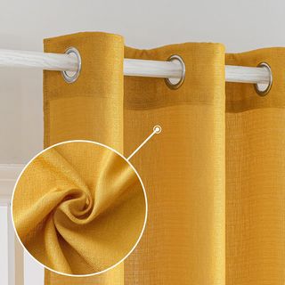 MIULEE Cortinas Translucidas Poliéster Lino con Oj