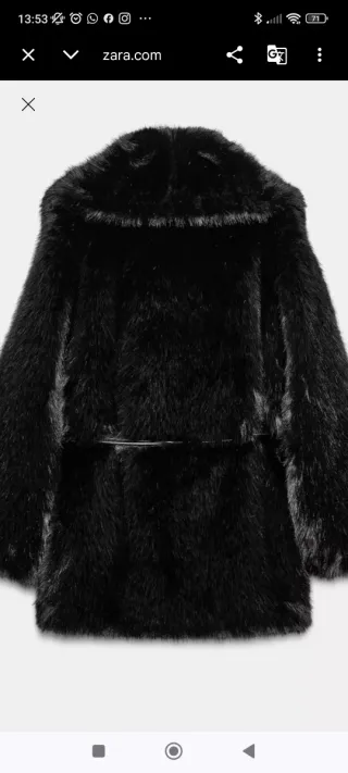 Abrigo pelo Zara negro