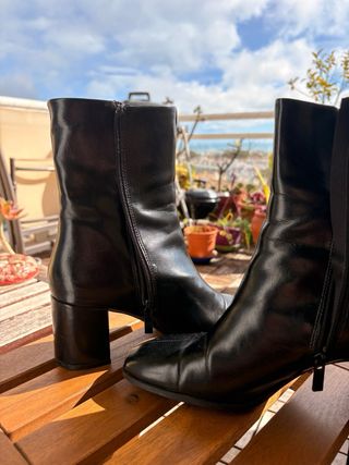 Botines Pull&Bear Negro Efecto Polipiel