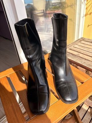 Botines Pull&Bear Negro Efecto Polipiel