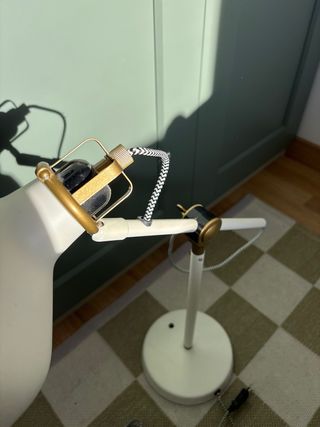 Lámpara Escritorio RANARP Ikea Blanca y Dorada