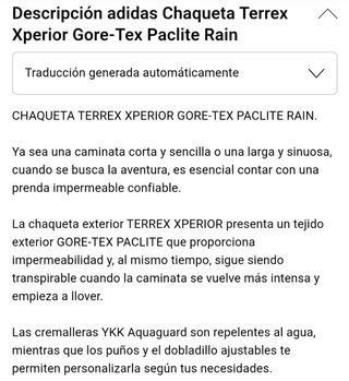 Chubasquero Adidas Terrex Gore-Tex Mujer