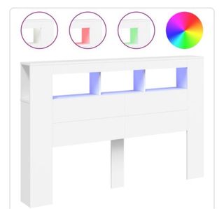 Cabecero blanco con LED y LIBRERIA