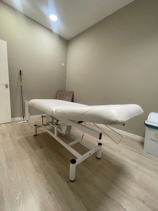 Camilla eléctrica blanca (respaldo manual)
