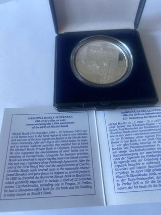 Moneda 10€ Plata Eslovaquia 2019 Michal Bosak