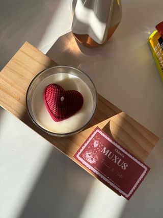 Vela Corazón Fresas y Nata