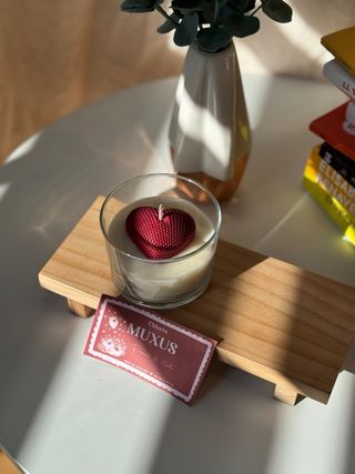 Vela Corazón Fresas y Nata