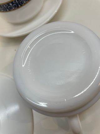 3 Tazas desayuno vintage arcopal france azul y oro