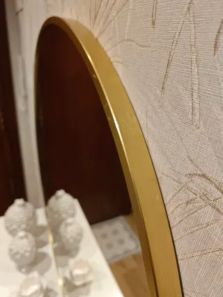 Espejo Redondo Dorado Metal