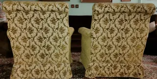 Butacas tela/terciopelo estilo clásico -2 unidades