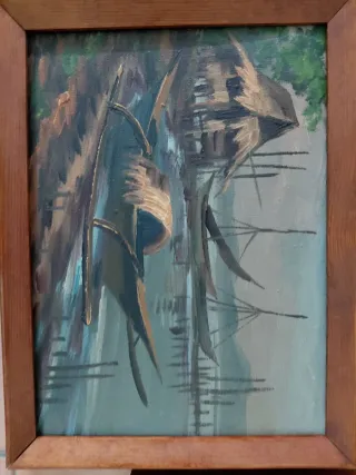 Cuadro pintado a mano paisaje