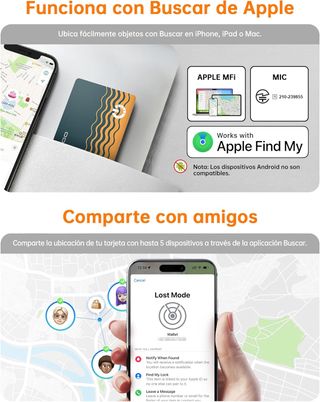 NOVOO Air Tag Card, 1.6 mm Smart Tracker Localizad