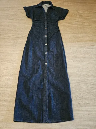 Vestito denim blu con bottoni