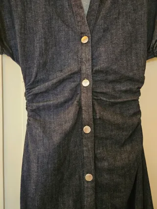 Vestito denim blu con bottoni