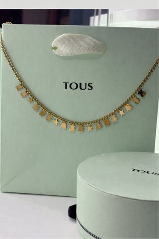 Collar Tous Oso y Flor Dorado