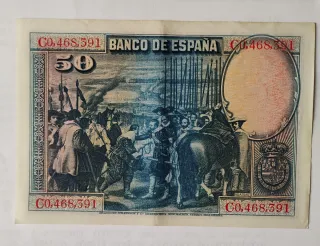 Billete 50 Pesetas España 1928 Velázquez