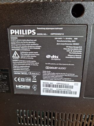 TV Philips 43 Nera