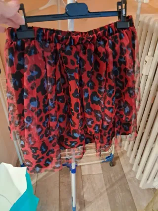 Gonna a fantasia leopardata rossa