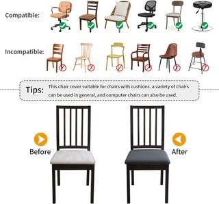 Fuloon Fundas per Sedie, Confezione da 6 Fundas per Sedie Aggiustabili
