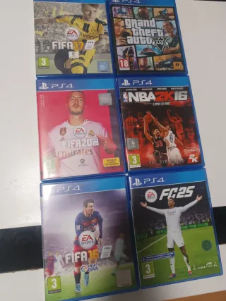 Lote 6 Juegos PS4: FIFA 17, GTA V, NBA 2K16, FC25