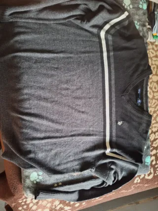 Jersey caballero gris rayas blancas