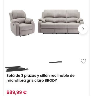 Sofá 3 plazas y sillón reclinable BRODY