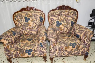 2 Sillones Estilo Clásico Tapizado Floral