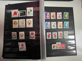 Sellos de setas y flores.