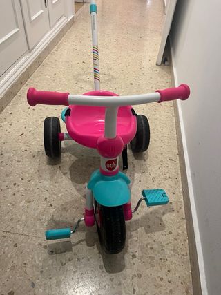 Triciclo infantil rosa y turquesa