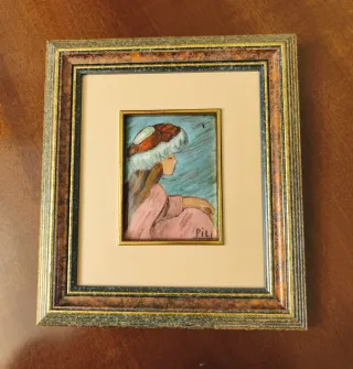 Cuadro al óleo mujer con sombrero